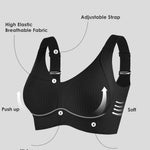 Women's Ribbed Push Up Adjustable Wireless Bra(3 Pack)