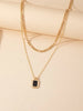 Geometric Charm Layered Necklace