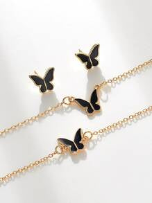 3pcs Butterfly Decor Jewelry Set