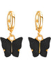 Butterfly Black Contemporary Drop Earrings