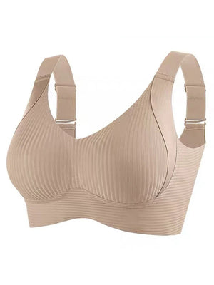 Women's Ribbed Push Up Adjustable Wireless Bra(3 Pack)